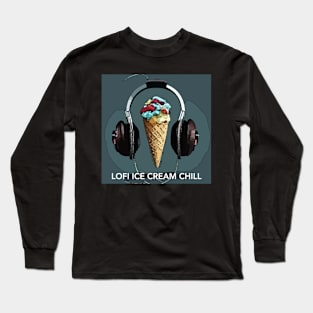 Lofi Ice Cream Chill logo (gray background) Long Sleeve T-Shirt